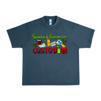 Midnight Navy Santa's Favorite Custodian Urban Heavy Tee - LillyAllenDesigns