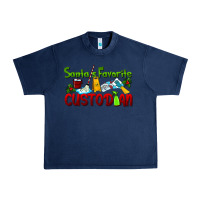 Navy Santa's Favorite Custodian Urban Heavy Tee - LillyAllenDesigns