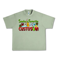 Oil Green Santa's Favorite Custodian Urban Heavy Tee - LillyAllenDesigns