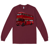 Burgundy double decker bus Long Sleeve Tee - Artiststas