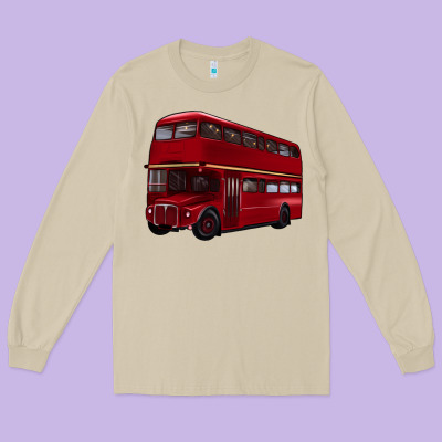 Double Decker Bus Long Sleeve Tee Designed By Artiststas