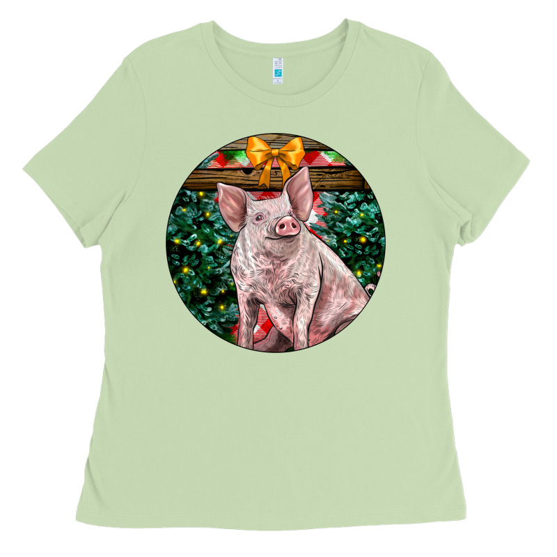 Christmas Pig Ladies Tee by LillyAllenDesigns | Teevron