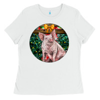 White christmas pig Ladies Tee - LillyAllenDesigns