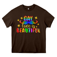 Chocolate Brown Gay Love Is Beautiful Pride Lgbtq Heavy Core Tee - BundleAndBundleShop