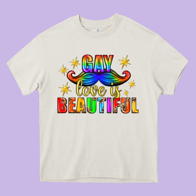 Gay Love Is Beautiful Pride Lgbtq Heavy Core Tee Designed By Bundleandbundleshop