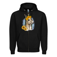 Black Sunflower Baby Donkey Zipper Hoodie - RanaPortraitStore