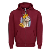 Burgundy Sunflower Baby Donkey Zipper Hoodie - RanaPortraitStore