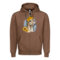 Chestnut Sunflower Baby Donkey Zipper Hoodie - RanaPortraitStore