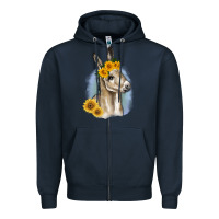 Navy Sunflower Baby Donkey Zipper Hoodie - RanaPortraitStore