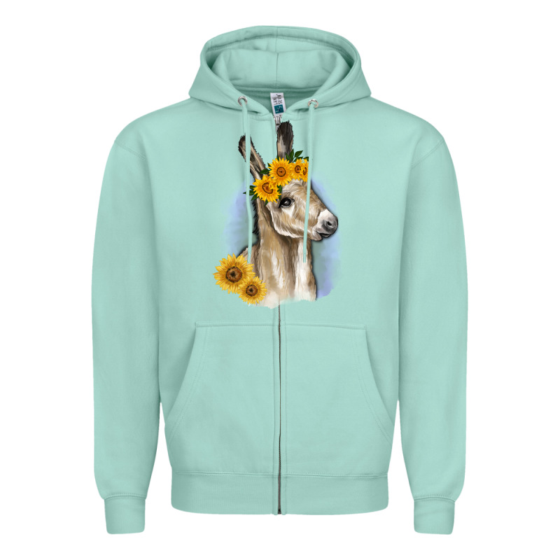 Sunflower Baby Donkey Zipper Hoodie by RanaPortraitStore | Teevron