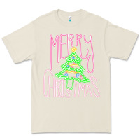 Bone Merry Neon Christmas Premium Tee - CowhideDigitalArt