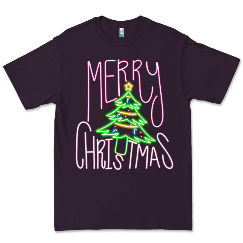 Merry Neon Christmas Premium Tee by CowhideDigitalArt | Teevron