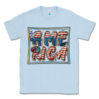 Dusty Blue America Classic Tee - FaDigitalArtStudio