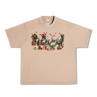 Burro Three Christmas Dinosaurs Urban Heavy Tee - LillyAllenDesigns