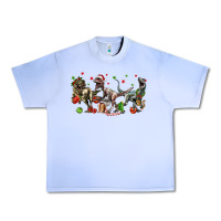 Grape Ice Three Christmas Dinosaurs Urban Heavy Tee - LillyAllenDesigns