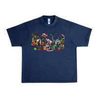 Navy Three Christmas Dinosaurs Urban Heavy Tee - LillyAllenDesigns