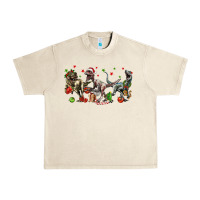 Sandshell Three Christmas Dinosaurs Urban Heavy Tee - LillyAllenDesigns
