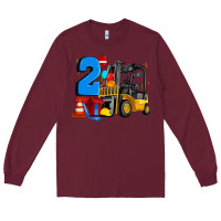 Burgundy forklift birthday two Long Sleeve Tee - Artiststas