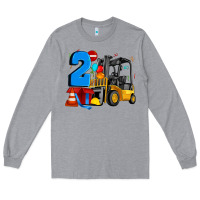 Heather Grey forklift birthday two Long Sleeve Tee - Artiststas