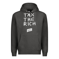 Charcoal Heather aoc tax the rich Premium Hoodie - baoMotion