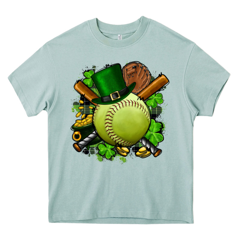 St.patrick's Day Softball Heavy Core Tee by FaDigitalArtStudio | Teevron