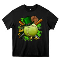 Black st.patrick's day softball Heavy Core Tee - FaDigitalArtStudio