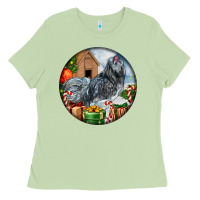 Matcha ameraucana rooster christmas Ladies Tee - LillyAllenDesigns