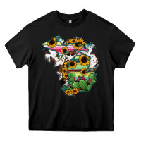 Black Cowhide Michigan map Heavy Core Tee - RanaPortraitStore