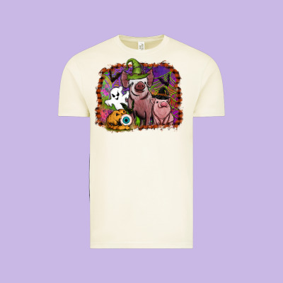 Halloween Pigs Vintage Tee Designed By Sublimationcraftshop