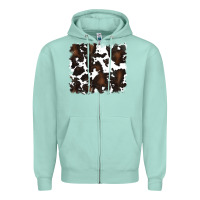 Seafoam cowhide Zipper Hoodie - RanaPortraitStore