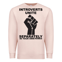Pale Pink introverts unite seperately in your own homes Premium Sweatshirt - Bettercallsaul