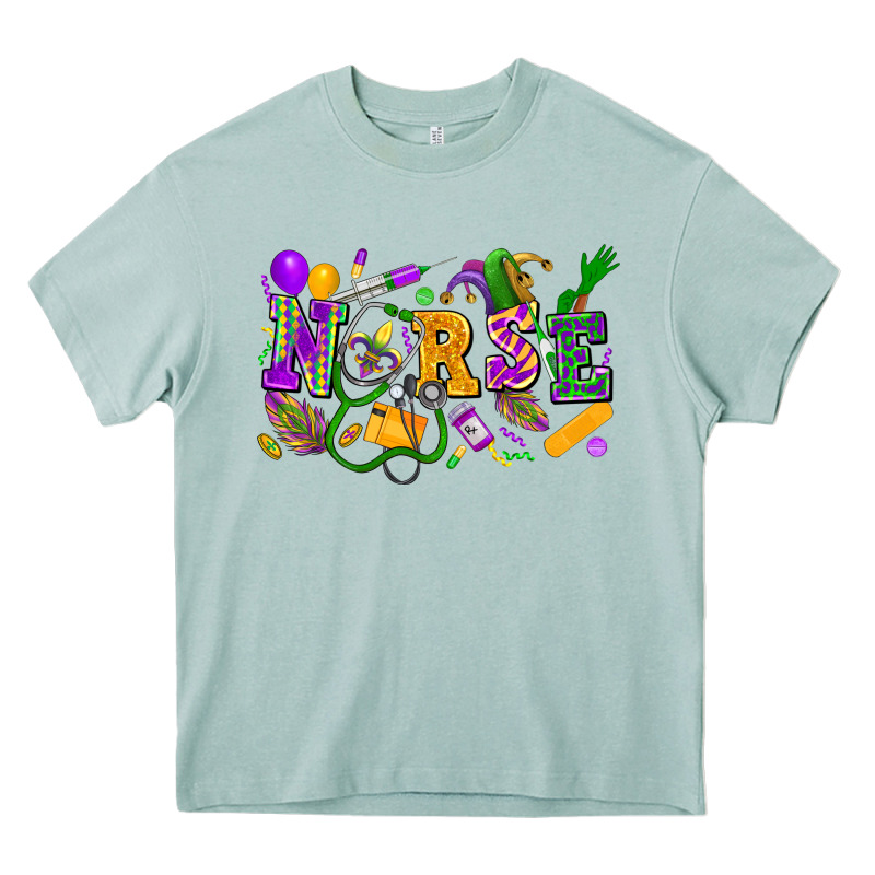 Nurse Mardi Gras Heavy Core Tee by FaDigitalArtStudio | Teevron