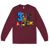Burgundy forklift birthday three Long Sleeve Tee - Artiststas