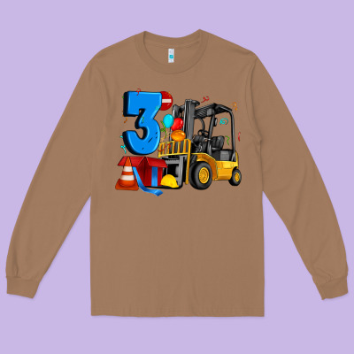 Forklift Birthday Three Long Sleeve Tee Designed By Artiststas