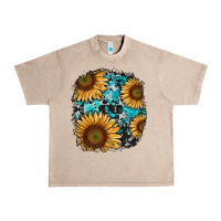 French Oak sunflower cowhide and turquoise patches Urban Heavy Tee - RanaPortraitStore