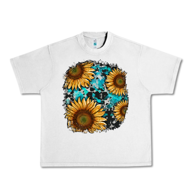 Sunflower Cowhide And Turquoise Patches Urban Heavy Tee by RanaPortraitStore | Teevron