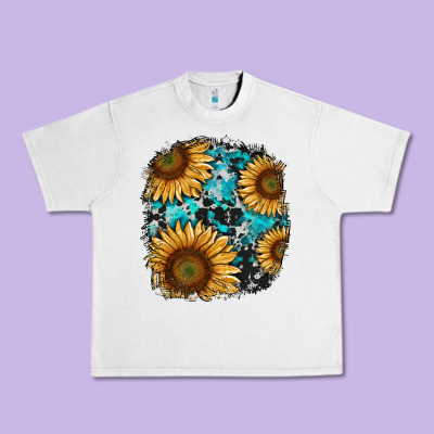 Sunflower Cowhide And Turquoise Patches Urban Heavy Tee Designed By Ranaportraitstore