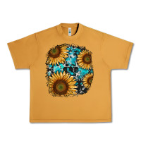 Peanut Butter sunflower cowhide and turquoise patches Urban Heavy Tee - RanaPortraitStore