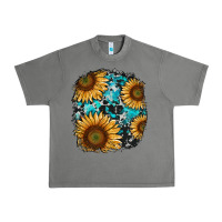 Tornado sunflower cowhide and turquoise patches Urban Heavy Tee - RanaPortraitStore