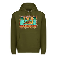 Army Green taco tribe western background Premium Hoodie - BarkalooDesign