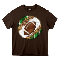 Chocolate Brown American Football Round Carrings 2 Heavy Core Tee - BundleAndBundleShop