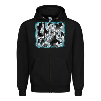 Black cowhide glitter leather background Zipper Hoodie - RanaPortraitStore