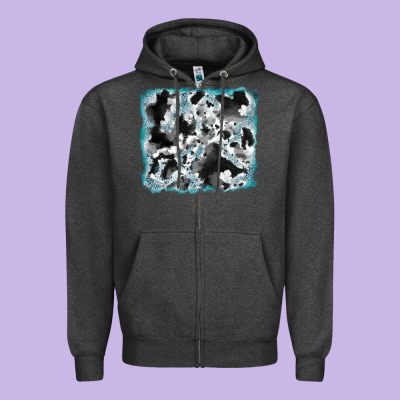 Cowhide Glitter Leather Background Zipper Hoodie Designed By Ranaportraitstore