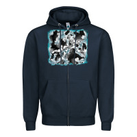 Navy cowhide glitter leather background Zipper Hoodie - RanaPortraitStore