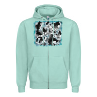 Seafoam cowhide glitter leather background Zipper Hoodie - RanaPortraitStore
