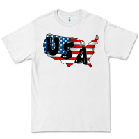 White Usa Premium Tee - CowhideDigitalArt