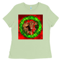Matcha christmas red angus calf Ladies Tee - LillyAllenDesigns