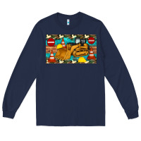 Navy bulldozer sippy Long Sleeve Tee - Artiststas