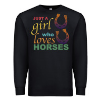 Black Just a Girl Who Loves Horses Premium Sweatshirt - Bettercallsaul