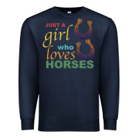 Navy Just a Girl Who Loves Horses Premium Sweatshirt - Bettercallsaul